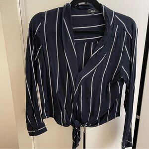 Navy Striped Women's Top